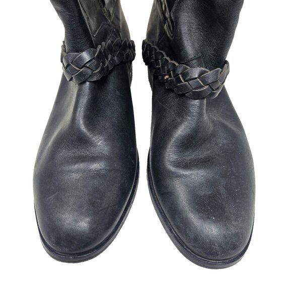 GOLDEN GOOSE Tall Leather Boots Clamp Heel Black Women's 38 US 7, 7.5 Equestrian - Picture 6 of 16